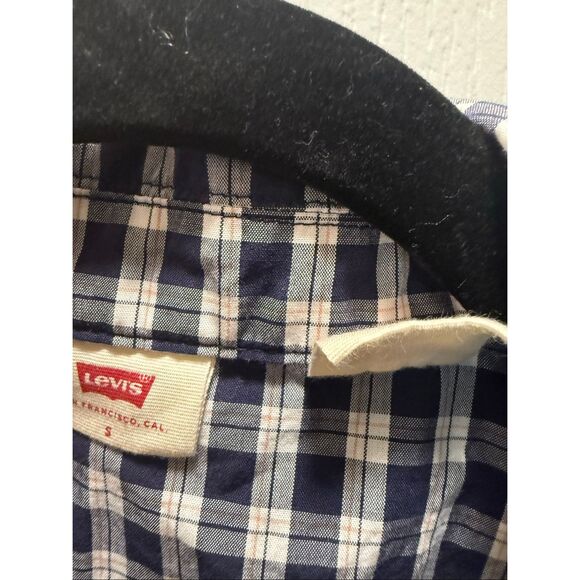 Levi's Mira Mini Dress 90s-inspired Plaid Colour: Peacoat Blue Size S preloved - Picture 8 of 8